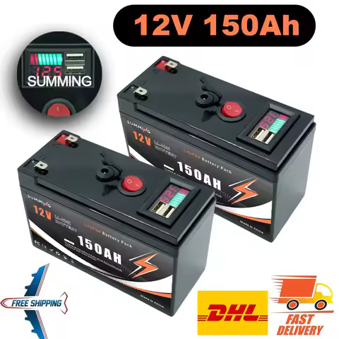 Lithium LiFePO4 12V 150Ah Battery, 4800+ Cycles, perfect for Solar Kits, Power Wheels,lighting, Hunting Gear &amp; Off-Grid Setups