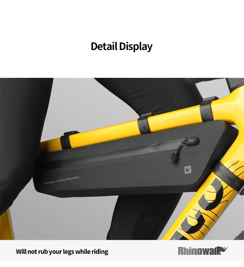 Rhinowalk Fahrradrahmentasche Wasserdicht 1,3L/1,9L Fahrrad-Dreieckstasche für MTB, Rennrad, Gravelbike Zubehör Bikepacking – Detail 12