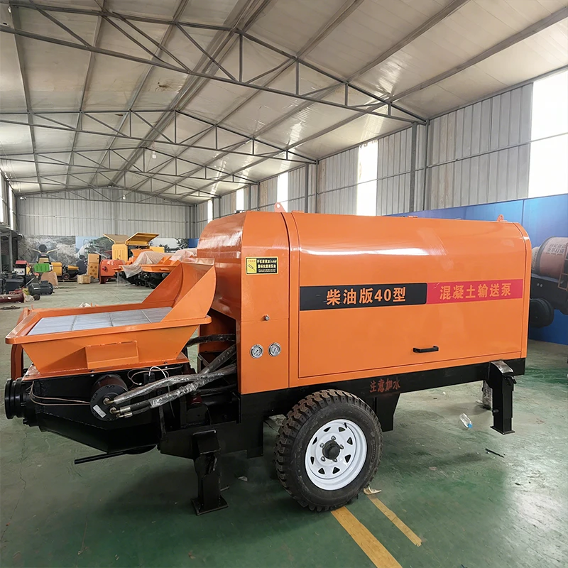 2025 السعر المنخفض جديد آلة مضخة خلط الخرسانة الصغيرة محرك الديزل المحمولة مضخات الخرسانة المحمول مضخة خلاط البناء الخرساني