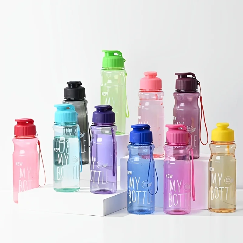 Leak proof Water Cup with Bouncing Lid, Plastic Water Bottle for Home Use, Suitable for Outdoor Sports, Camping