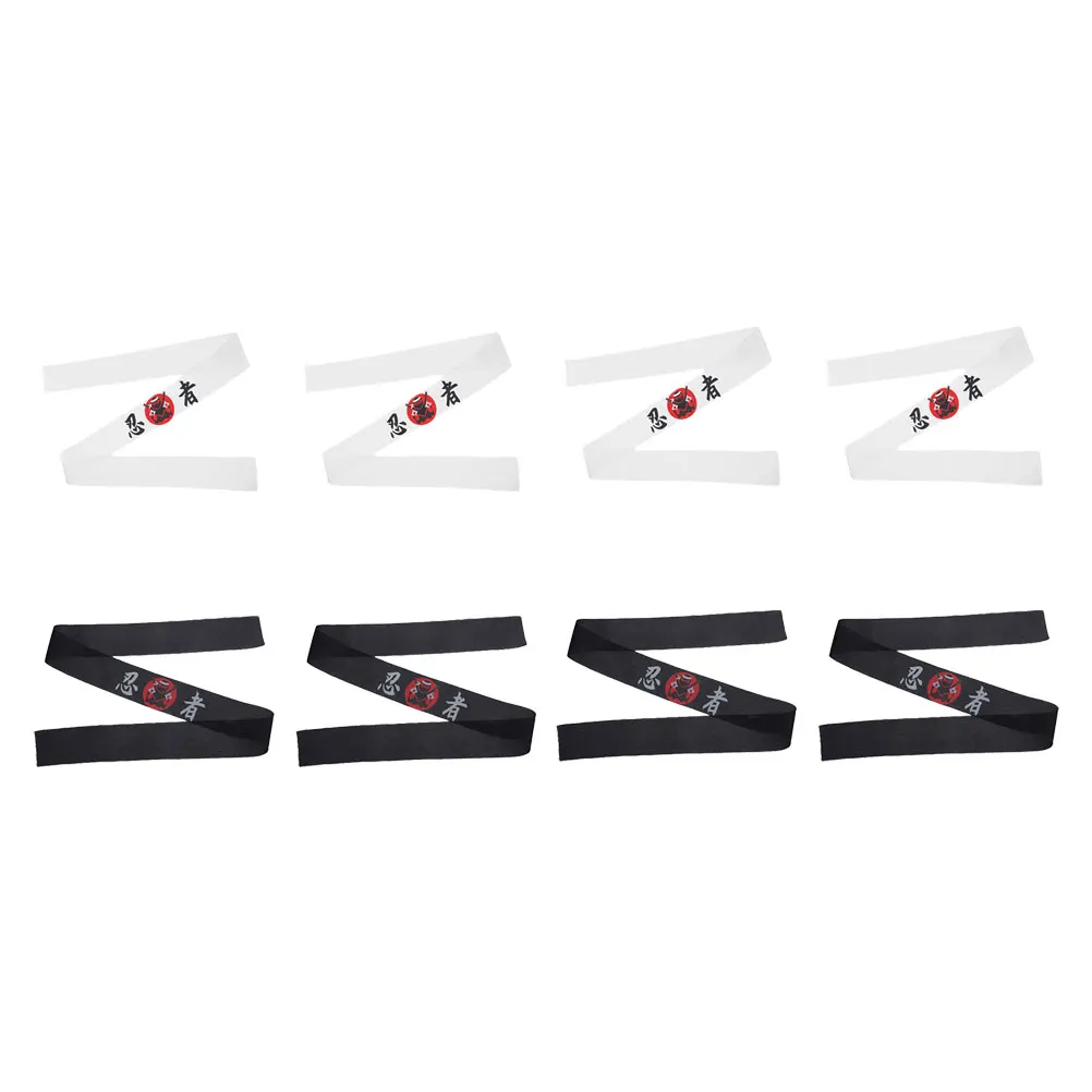 

8 pcs Print Headbands for Karate Costume Party Decorations Japanese Hair Accessories Samurai Chef Bandanas