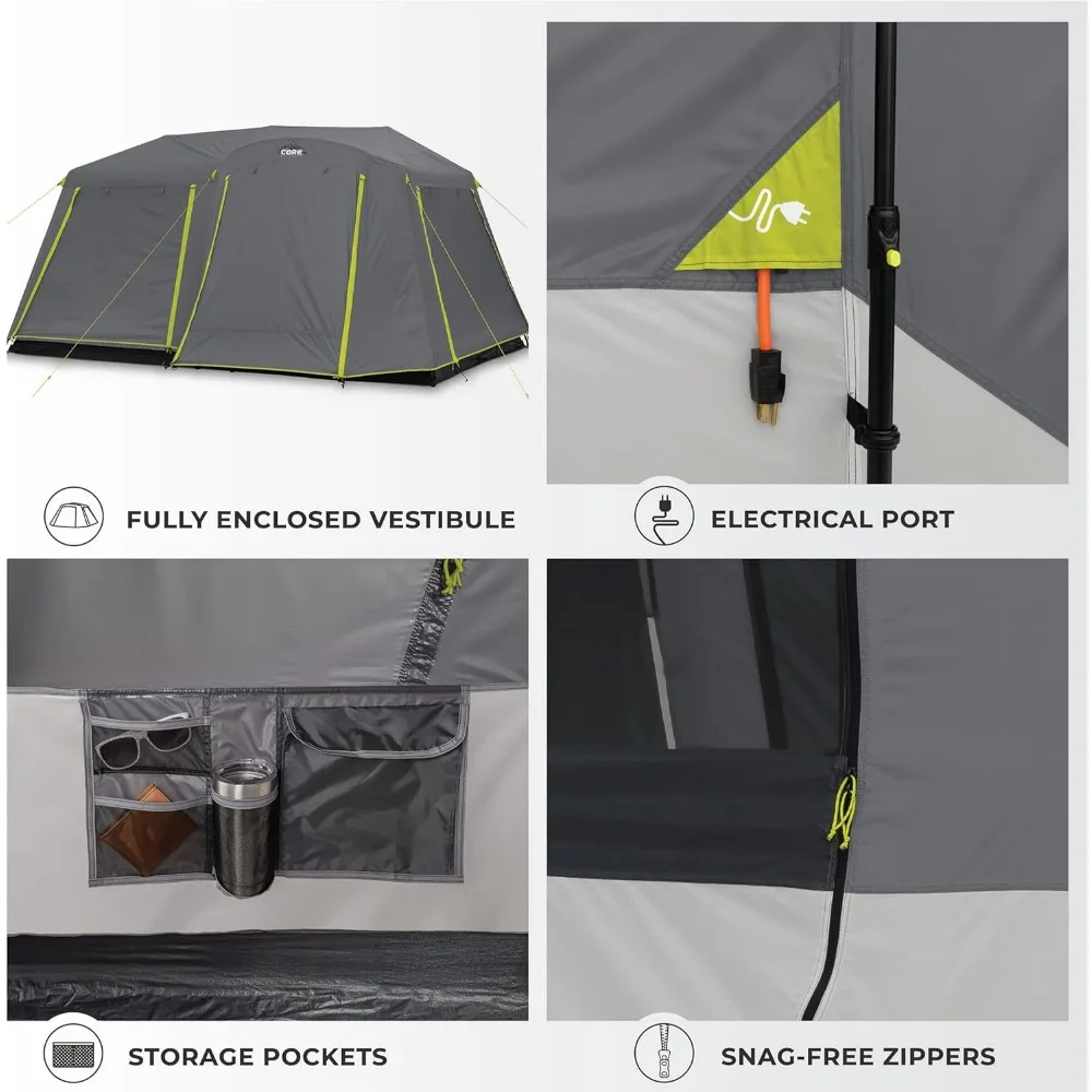 Tienda de campaña inflable con bomba, carpa de fácil configuración, 4 estaciones, impermeable, a prueba de viento, carpa de soplado al aire libre, carpas de cabina de lujo