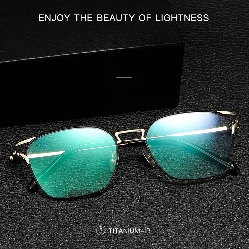 New Pure Titanium Retro Business Ultra Light Men Women Can Be Matched with Myopia Optical Eyeglass Frames Prescription Glasses