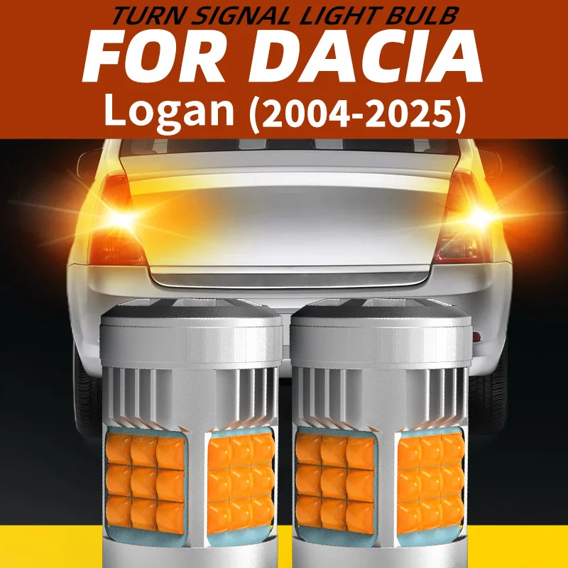 For Dacia Logan MVC MK1/2/3 LED Turn Signal Lights Bulbs Front/Rear Direction Indicator Amber 2025 2024 2021 2010 2208 2007 2003