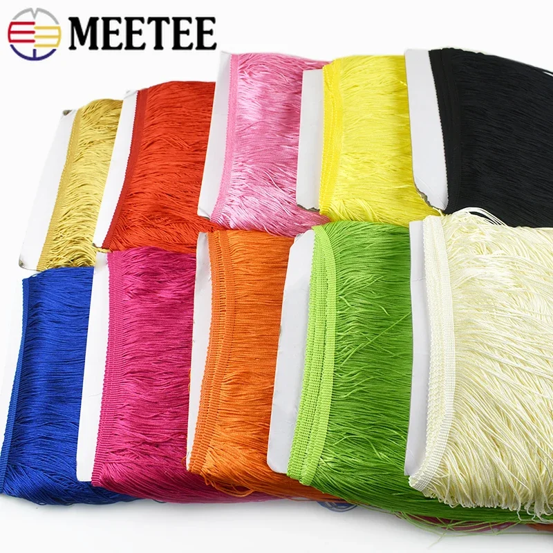 1-2Meters Meetee 50cm Polyester Tassel Fringe Decoration Lace Trim Latin Dresses Trimming Curtain Ribbon DIY Sewing Accessories