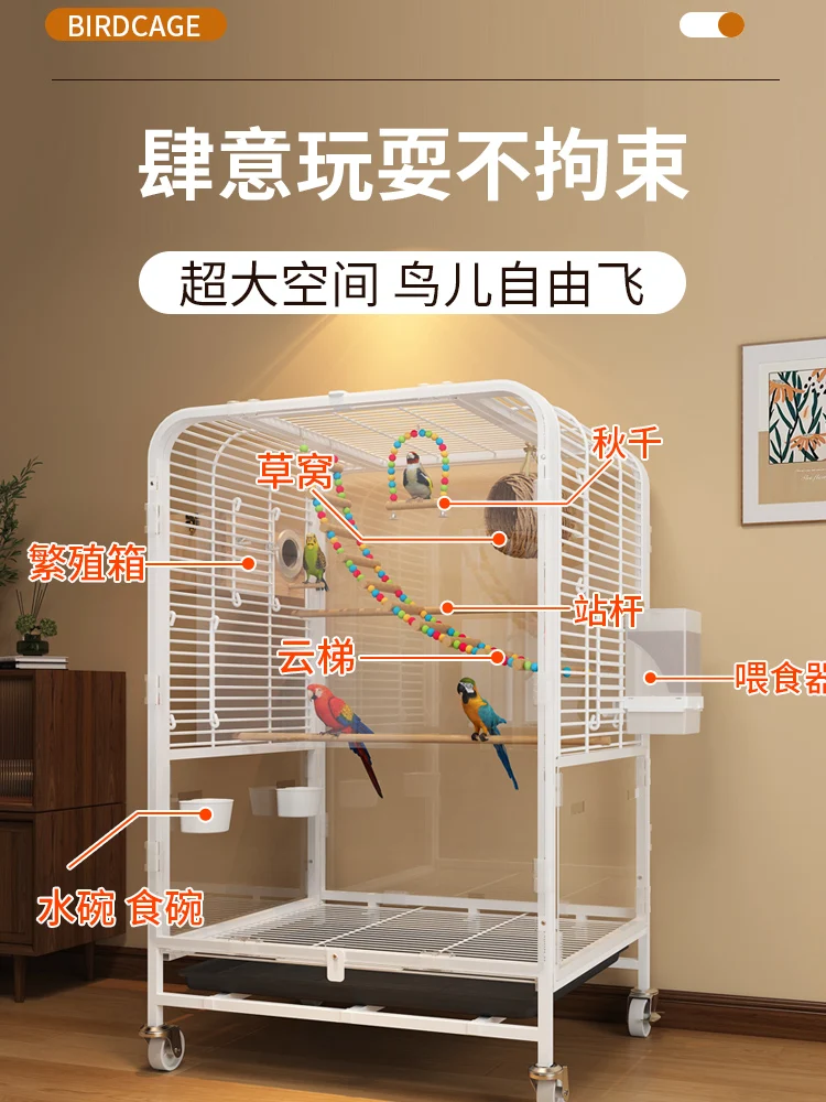 

Bird Cage Large Family Tiger Skin Cockatoo Luxury Villa