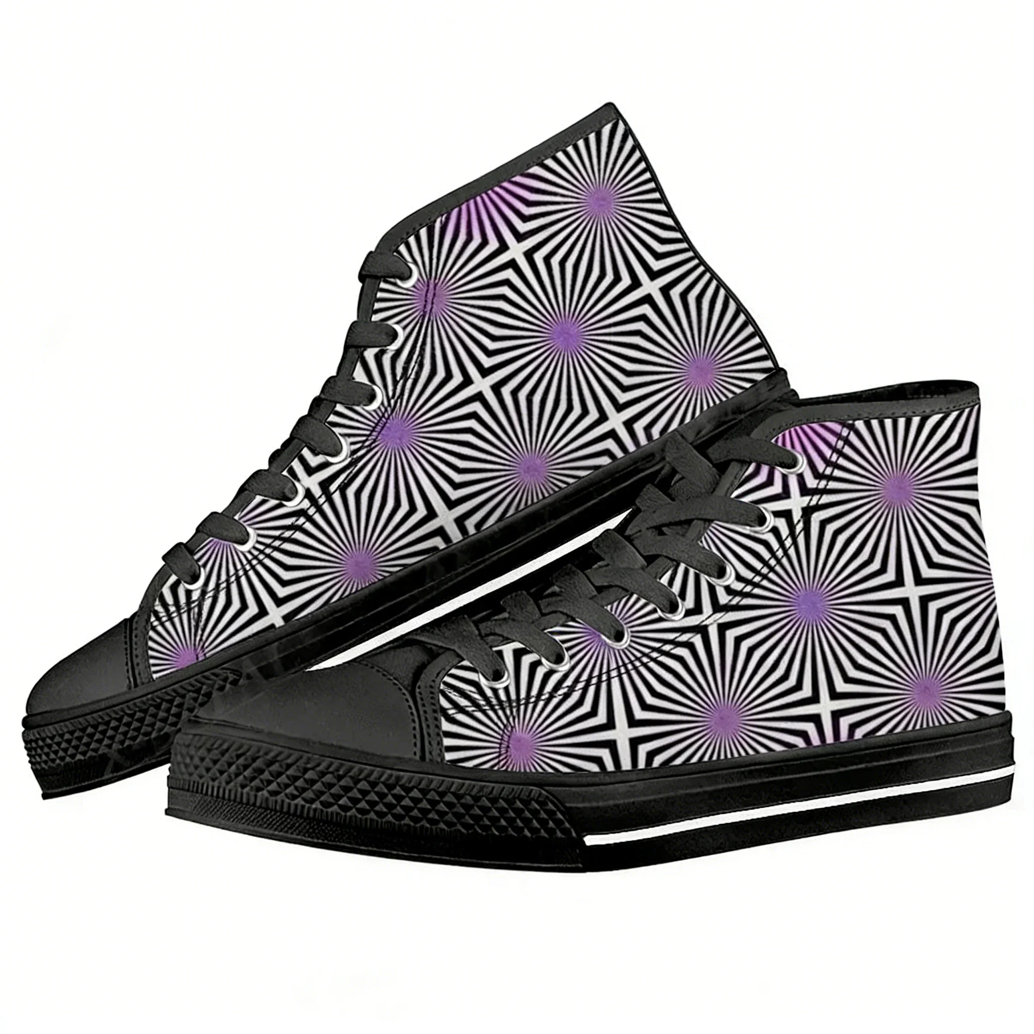 

Hippie Psychedelic Colorful Trippy Men Vulcanized Sneakers High Top Canvas Shoes Classic Design Men Flats Lace Up Footwear-6