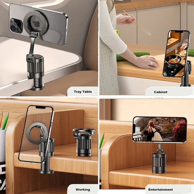 

Multi-function Magnetic Phone Clip Holder Car Headrest Phone Mount 360° Rotating Adjustable Bracket For Magsafe iPhone 16 15 14