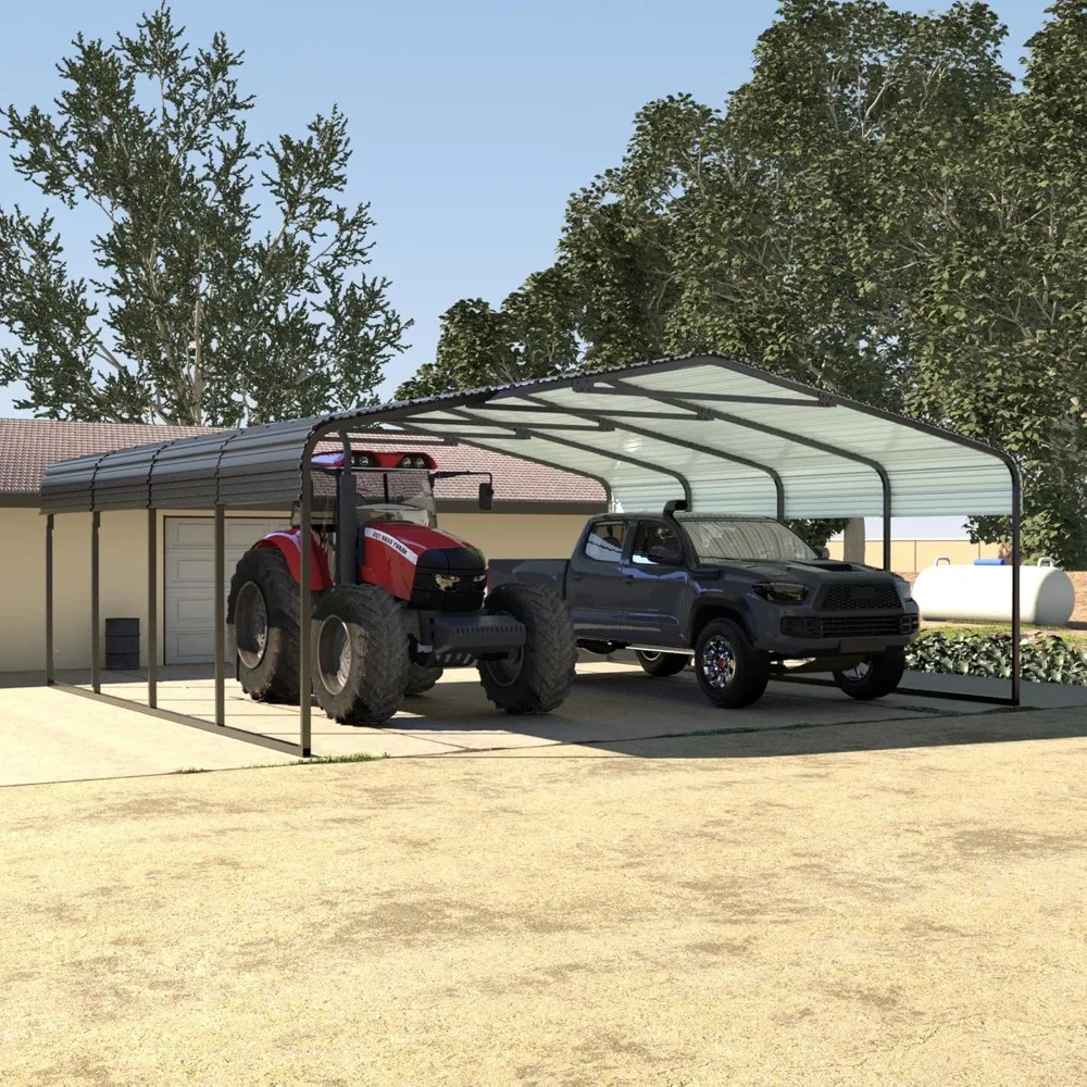 20 x 20 FT Metal Carport, Heavy Duty Carport Kit for Outdoor, Garage Car Shelter Shade with Roof, Frame & Bolts for Car, Boat,