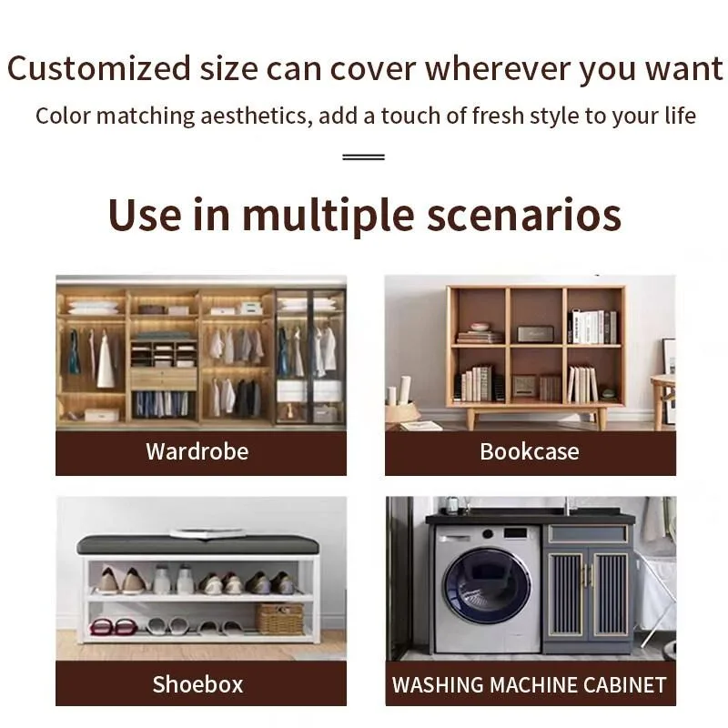 Door Curtain Shelf Curtains Cabinet Dust Cover Curtain Sliding Track Wardrobe Dustproof Home Decor Customizable Size