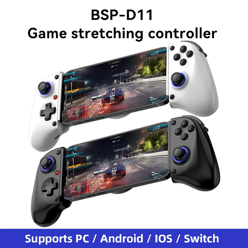 Contrôleur de jeu Mobile sans fil D11, extensible, avec déclencheur Hall, prend en charge les tablettes, prend en charge le commutateur de tablette PC/Android/iOS