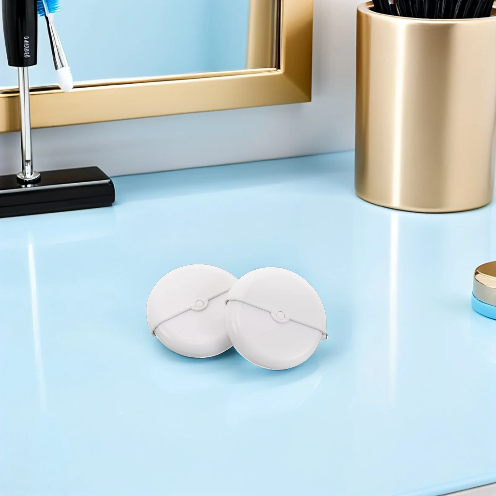 

2pcs Rotatable Foundation Brush Flat Design For Liquid Cream Powder Full Coverage Soft Bristles Travel-Friendly Makeup