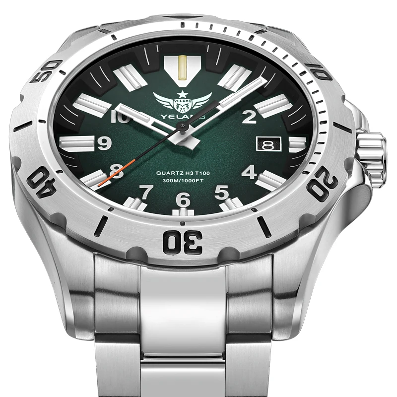YELANG V1036S Men\'s Quartz Watch 42mm Swiss Ronda Movement 10-Year Battery Life 300M Waterproof Luminous Diver Watch Sapphire