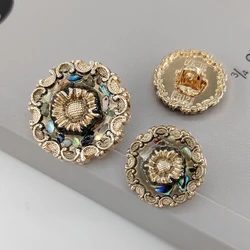 18/24MM Vintage Gold Fashion Design Buttons Of Clothing High Quality Metal Shank Button Garment Sewing Accessories Needlework
