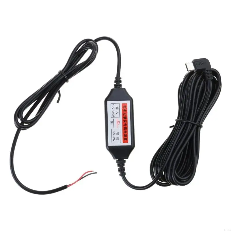 L4MA 12V 24V to 5V 2A Auto Charging DC-DC Step Down Cable for Dash Vehicle