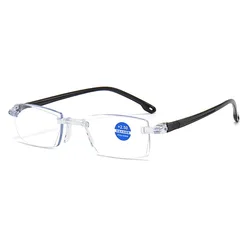 HD frameless anti blue light presbyopic glasses for men and women fashion super light presbyopic anti fatigue glasses for the