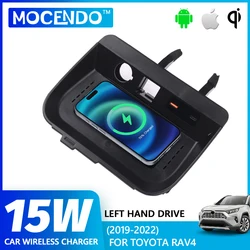 For Toyota RAV4 LHD  2019 2020 2021 2022 2022 2023 2024 Car Wireless Charger Phone charger  15W Fast Phone  Charging Accessories