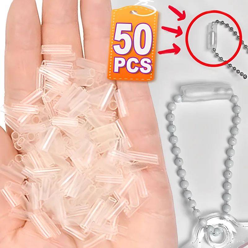 

50 шт. невидимый анти-потерянный чехол для цепи из бисера, креативная металлическая цепочка, защитная трубка от падения, инструменты для подвески ручной работы, аксессуары «сделай сам»