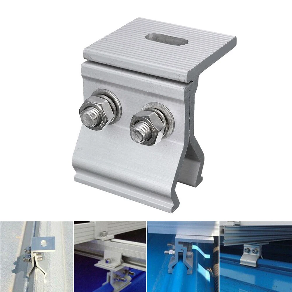 1/4pcs Solar Panel Mounting Bracket Flat Roof Mount Photovoltaic Stainless steel Fixing Clamp System Installation Accessories