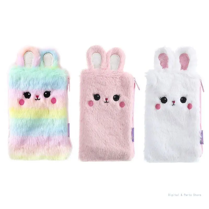 

M17F Plush Rabbit Bunny Pencil Bag Pen for Case Makeup Coin Purse Storag