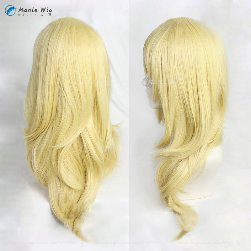 Anime Emma Sano Wigs Cruly Golden Long 65cm Emma Cosplay Wig Heat Resistant Halloween Party Women Sano Emma Wigs + Free Wig Cap