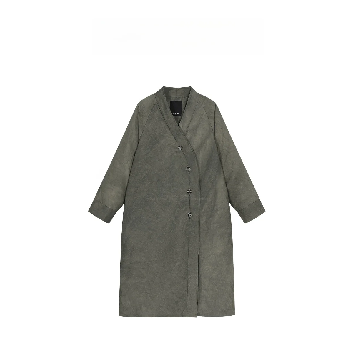 

alpw Long Robe Cotton Liner Thiened V-ne Single-button Closure Commute Sle Loose Fit Pure E-commerce S