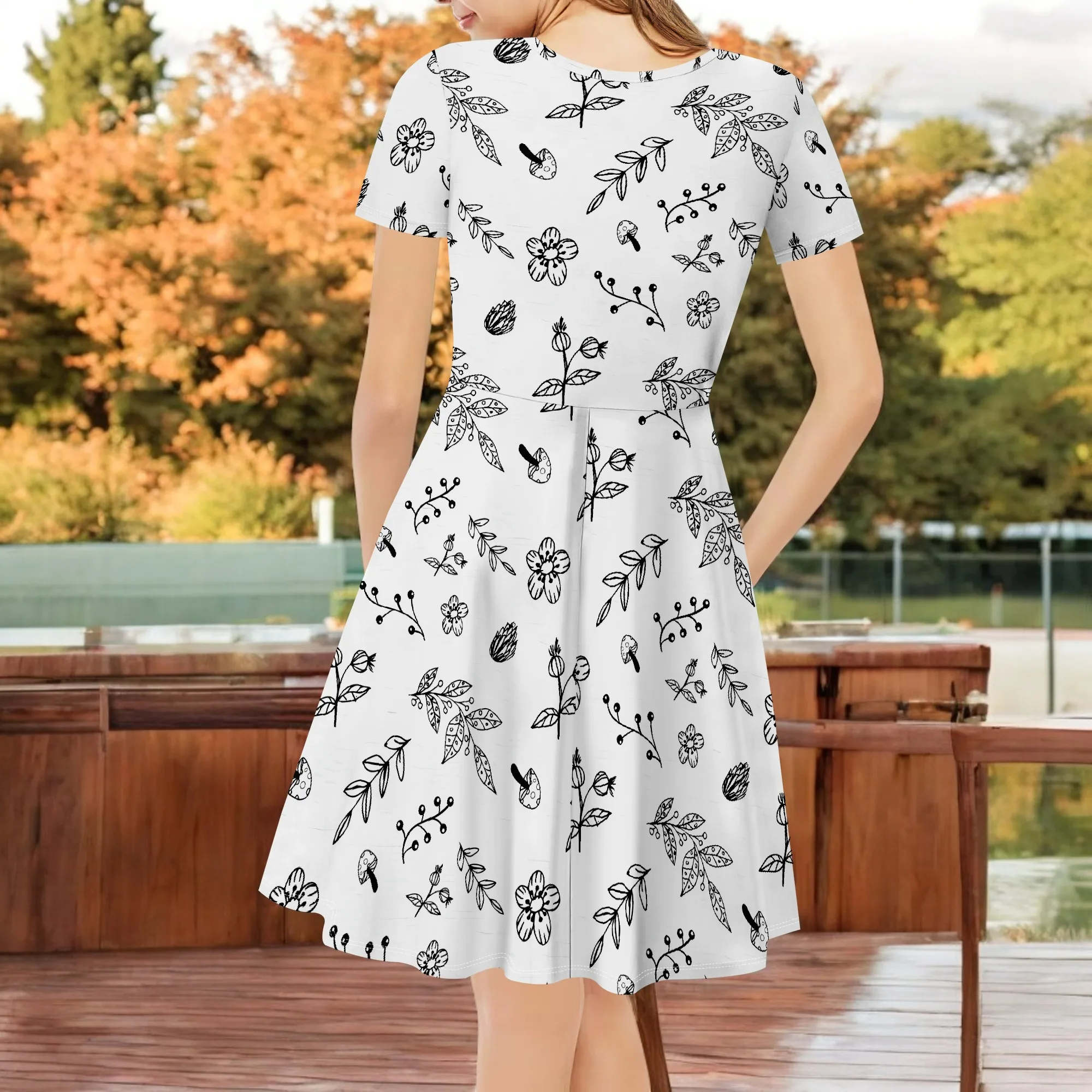 Women's clothing 2025 spring/summer new custom casual loose floral dress with suspender floral dress