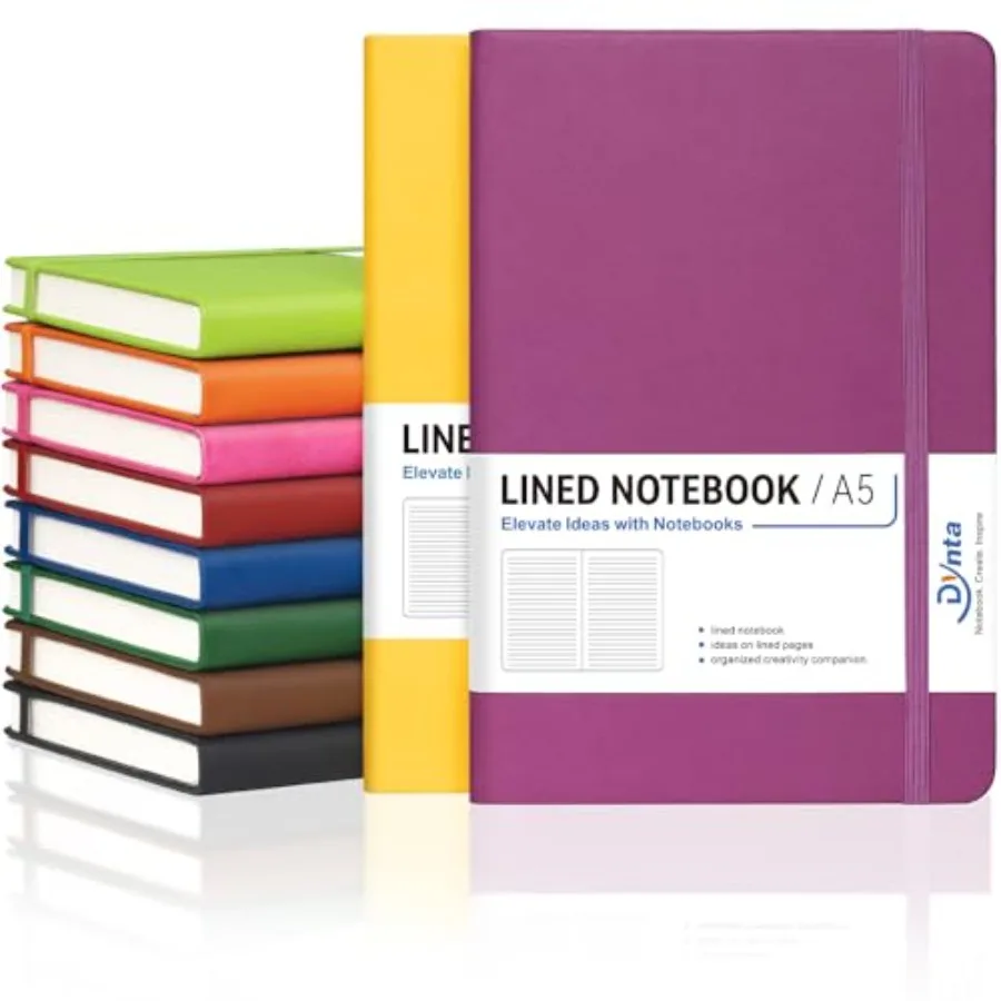 

Hardcover Journals Bulk 10 Packs A5 Lined Notebooks for Writing 200 Pages/100Sheets 8.4 x 5.8 inch 10 Colors Classic Ruled Note