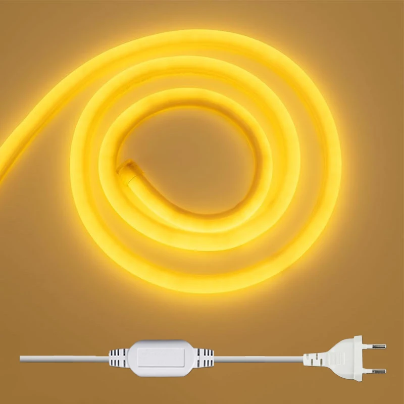 

220 В круглая светодиодная неоновая лента 120 светодиодов/м светодиодные неоновые огни IP67 водонепроницаемая гибкая лента для украшения наружного освещения