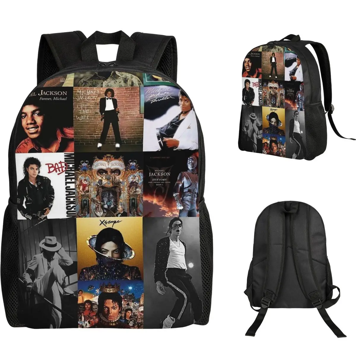 Michael Jackson Student Backpack School Bag Hiking Travel Daypack for Men Women Fashion Bookbag Shoulder Bags