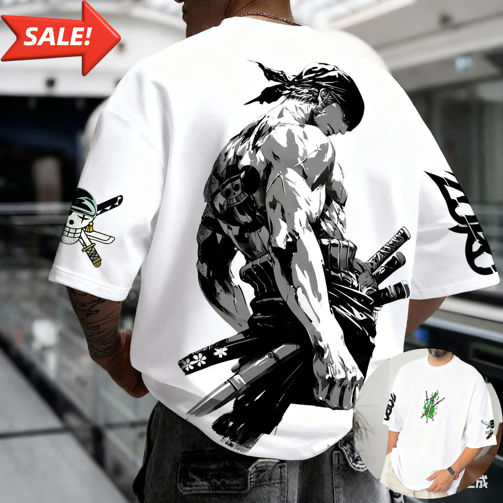 Anime Zoro ONE PIECE Harajuku Männer Super Saiyajin Vintage Sommer T-shirt Lose Frauen Streetwear Casual Kurzen ärmeln T Shirt top