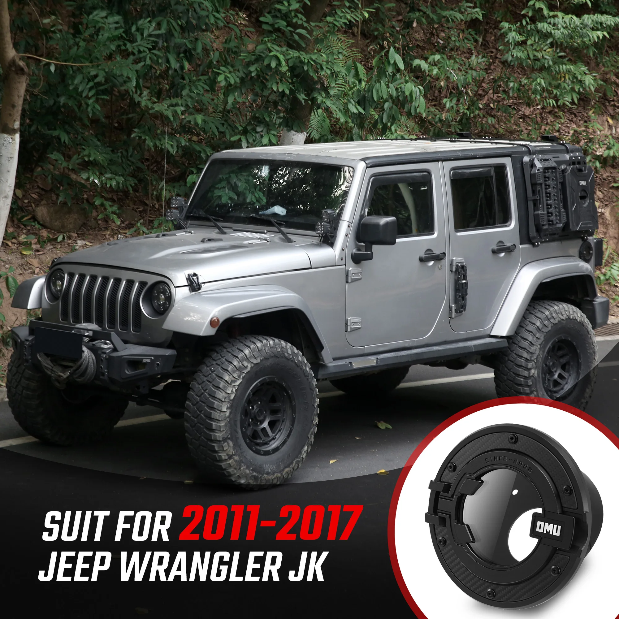 

OMU 4x4 Aluminum Transparent Fuel Filler Gas Tank Cap Protector Cover For Jeep Wrangler JK/JKU 2007-2018 Exterior Accessories