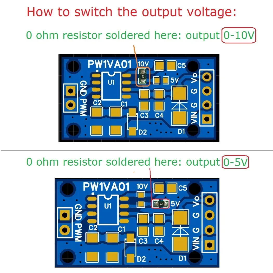 2 Pcs  Pwm To 0-5V/0-10V Frequency To Voltage Converter Dac Module for Smart Home