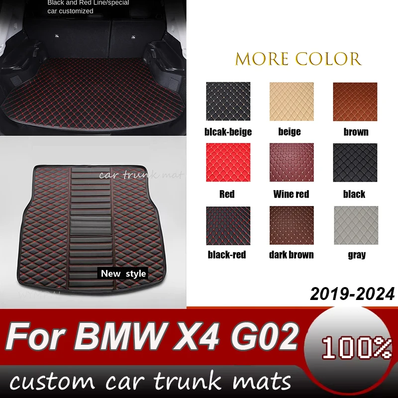 

Car Trunk Mat For BMW X4 G02 2019 2020 2021 2022 2023 2024 High Side Waterproof Liner Cargo Carpet Pad car accessories