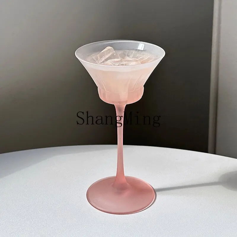 

DSA goblet high value frosted powder crystal glass champagne sweet wine creative cocktail glass