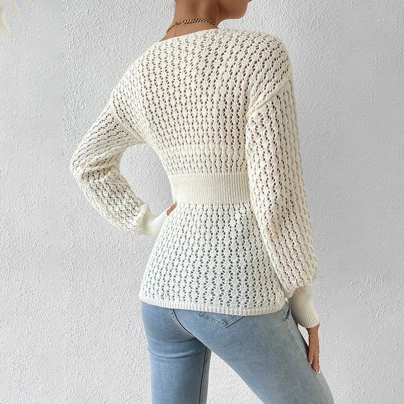 Designer Clothing Women's Knitted Sweater Hollow Design Women's