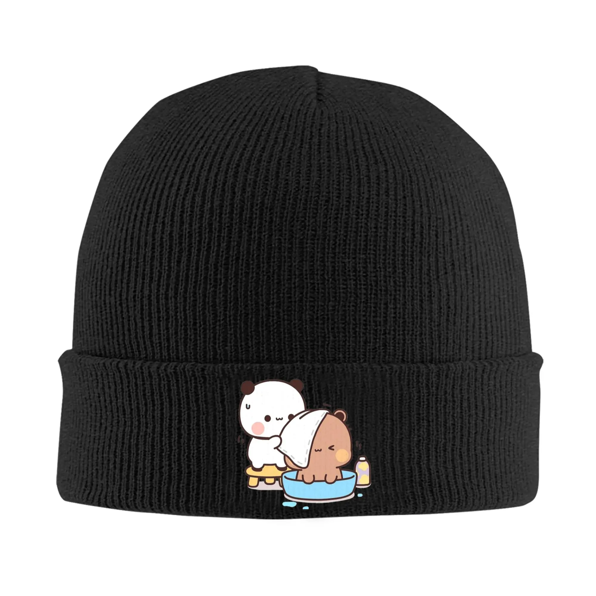 Bubu and Dudu Bath Hats Autumn Winter Skullies Beanies Warm Cute Bear Couple  Caps Female Male Acrylic Bonnet
