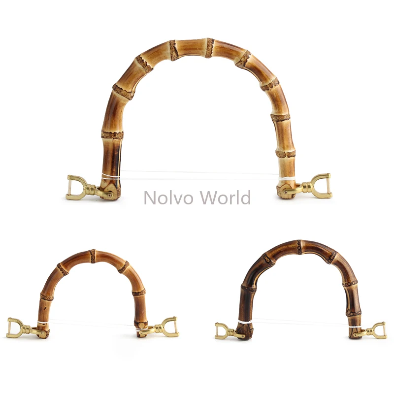 2/5/15Sets Detachable Bamboo Purse Handles With Buckle Lock For Handbag Handle Shoulder Bag Strap Gift Metal Clips Accessories