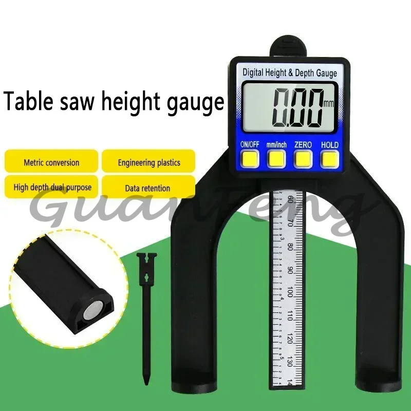 0-80Mm Depth Gauge Digital Woodworking Table Saw Altimeter Vernier Caliper