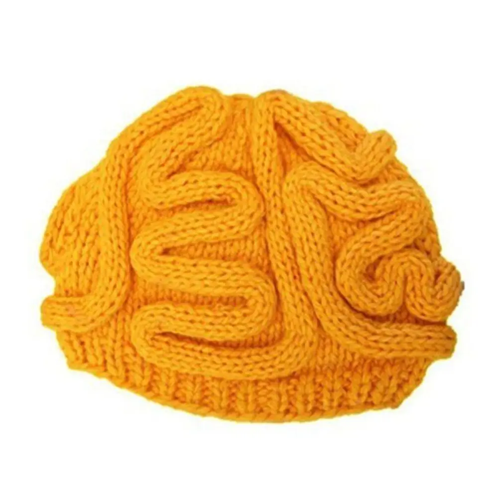 Windproof Creative Knitted Brain Hat Playful Warm Brain Pullover Cap Hip-hop Thick Funny Brain Beanie Cycling