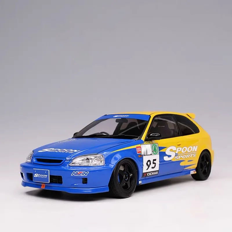 

Diecast MH 1:18 Scale Honda Civic EK9 Type R Alloy Car Model Yellow Blue Collectible Toy Gift Souvenir Display Ornament