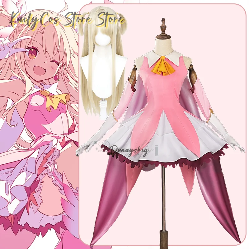 

Аниме Fate/Kaleid Liner Illyasviel Von Einzbern, парик для косплея, платье, костюм для Хэллоуина, наряд для вечеринки, карнавальный костюм для женщин и девочек