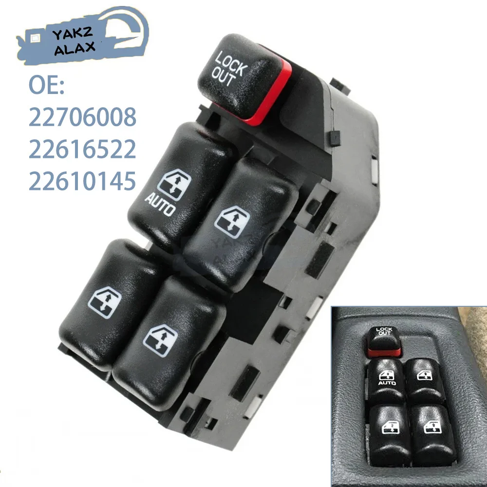 Botón de Control Eléctrico para Ventanilla Delantera Izquierda, Compatible con Cutlass, Malibu Classic, Chevrolet Cavalier 2000-2005, 22706008