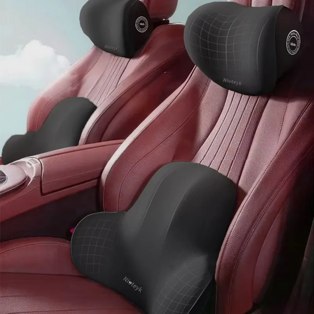 Auto-Nackenkissen Schützt den Rücken Atmungsaktives Memory-Schaum Lendenkissen Auto-Kopfstütze Lendenstütze Multifunktionales Kissen