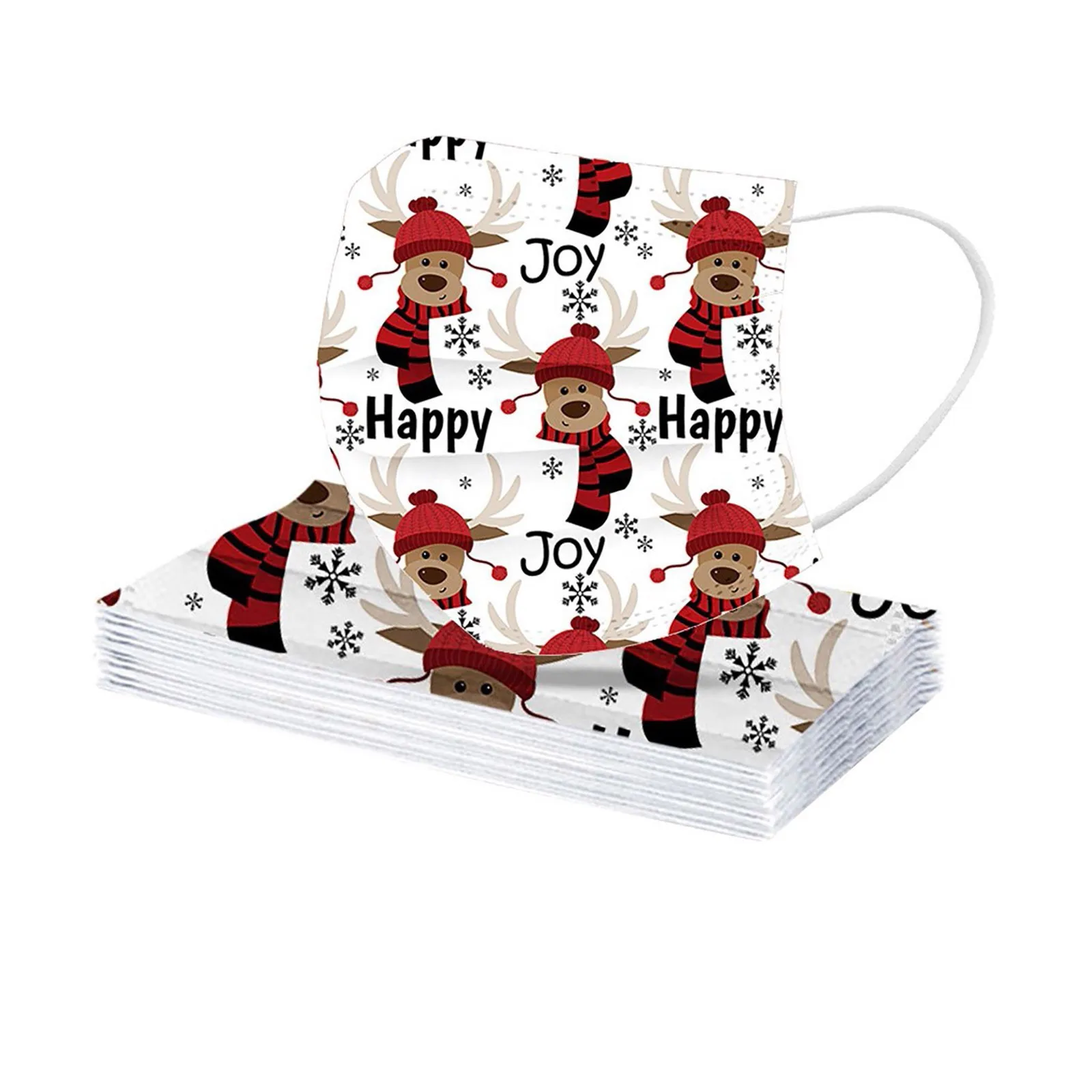 10 قطعة أقنعة عيد الميلاد للأطفال المطبوعة الكرتون عطلة حفلة المتاح عيد الميلاد المحمولة العملي قناع شعبي الاحتفال #5