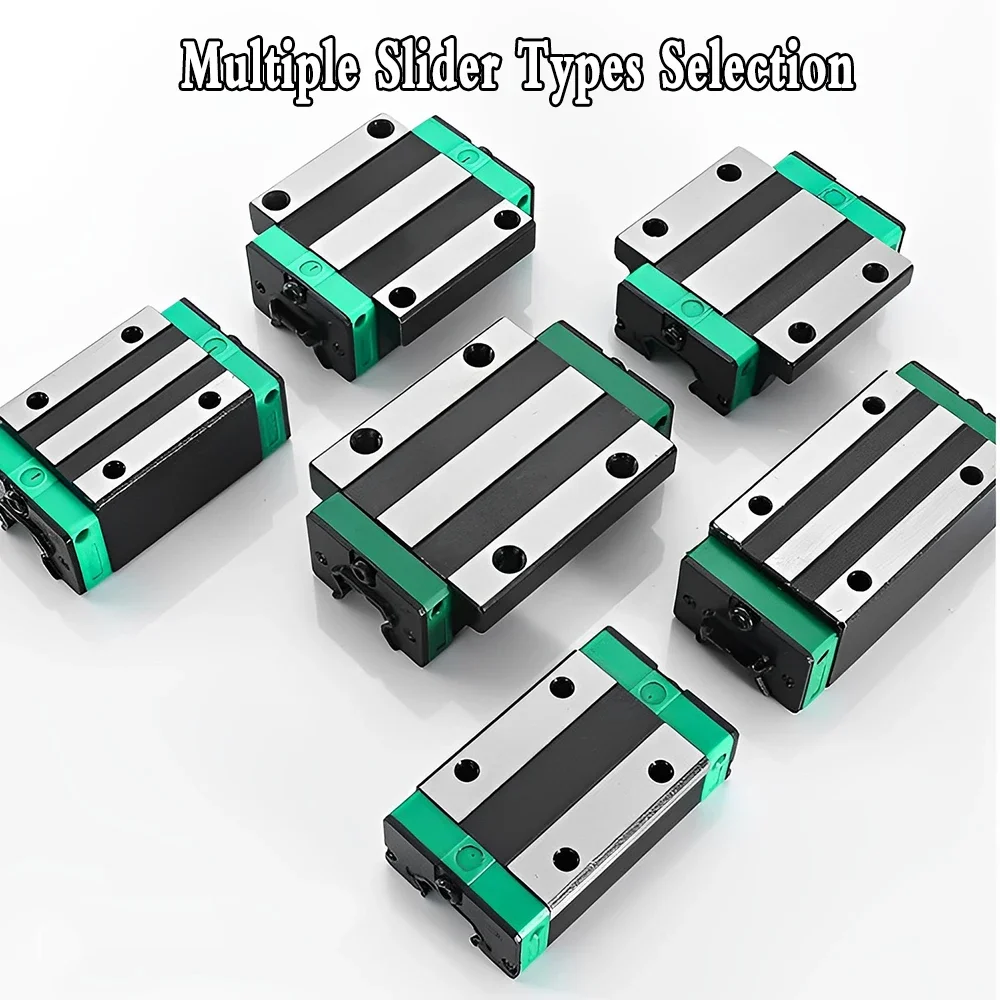 Linear Guide Rail  2PCS HGR25/30/35 Guide + 4PCS HGH25/30/35CA / HGW25/30/35CC Slide Blocks for CNC Router Engraving 300-1000mm