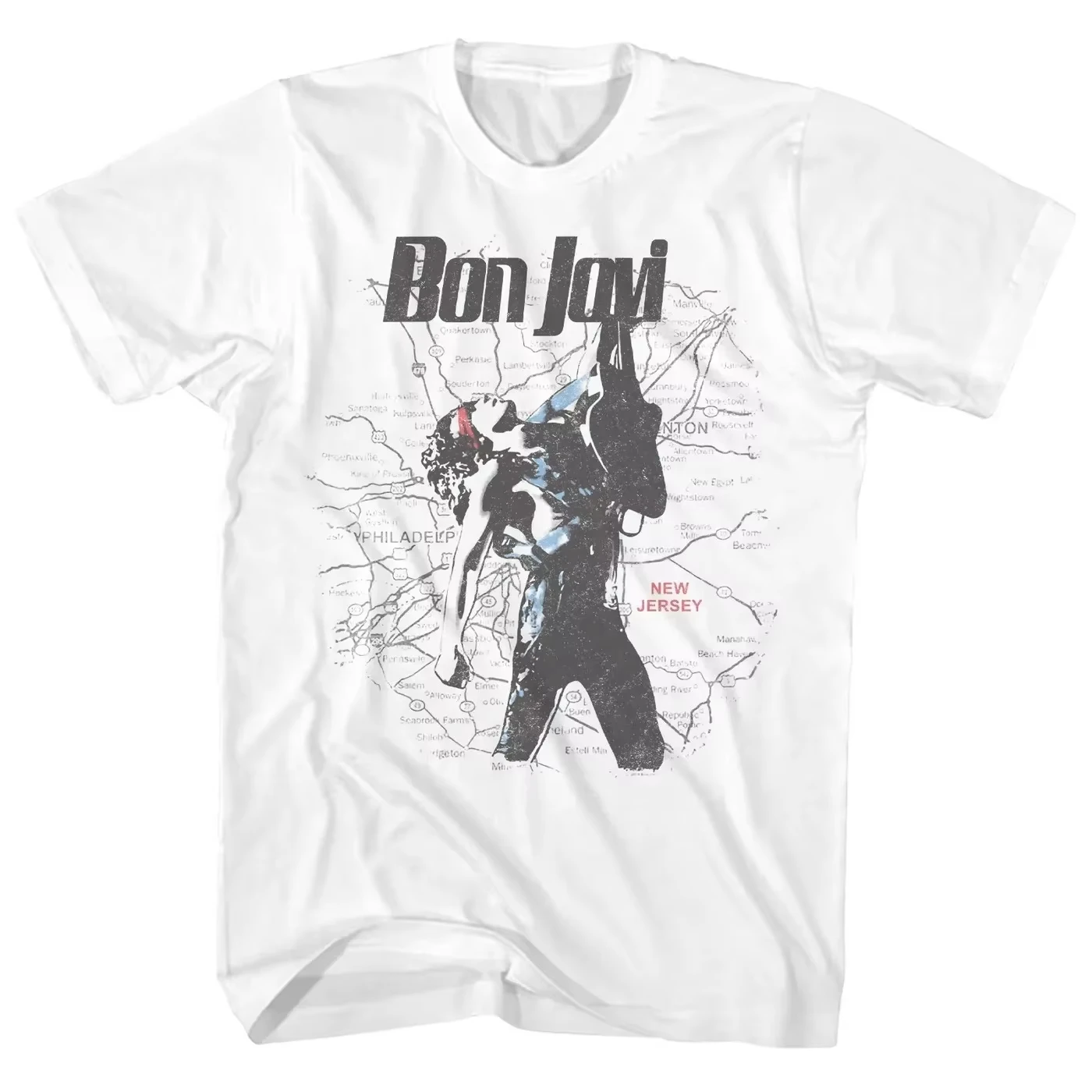 2026 Bestseller Bon Jovi T-Shirt mit Herz & Dolch Logo Bon Jovi Shirt für Männer und Frauen Baumwolle Lässig Locker Streetwear Übergroßes T-Shirt – Detail 4