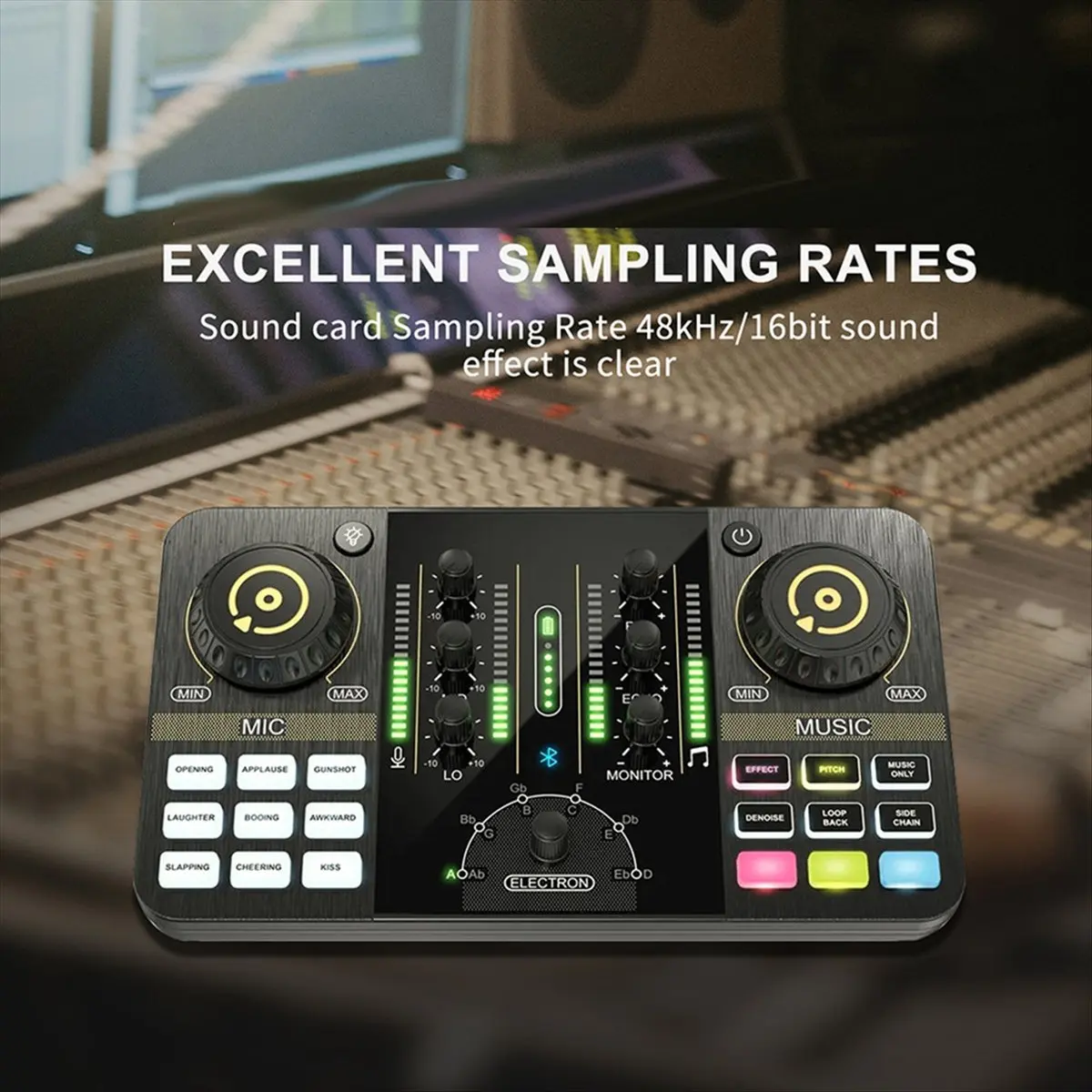 AS62 Professional Audio Mixer Podcast Microphone Sound Card Kit for Smartphone Laptop Computer Vlog Recording Live Streaming