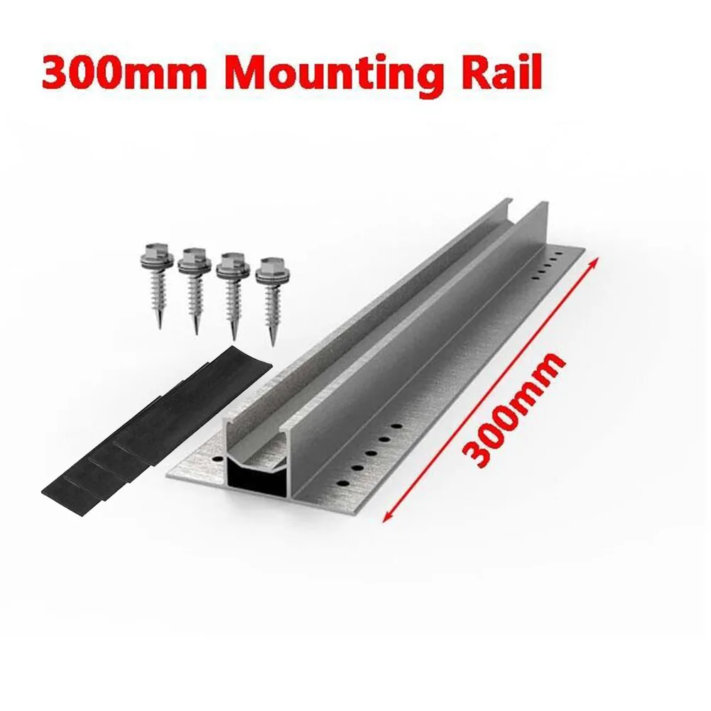 1Set Solar Mounting Rails Indoor/outdoor Electronics Irrigation for mini Rail Aluminum Alloy Silver Aluminum Brand New