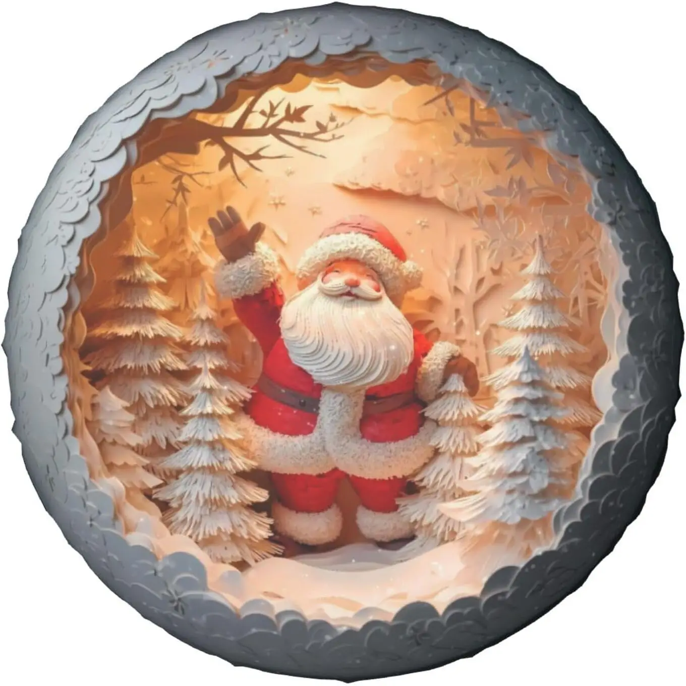 غطاء إطار احتياطي لعيد الميلاد سانتا كلوز، واقيات العجلات، أغطية حماية من الشمس مقاومة للعوامل الجوية، عالمية لشاحنات الدفع الرباعي #2